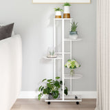 Vidaxl Flower Standard With Wheels 5-Layer 44x23x100 Cm Iron White