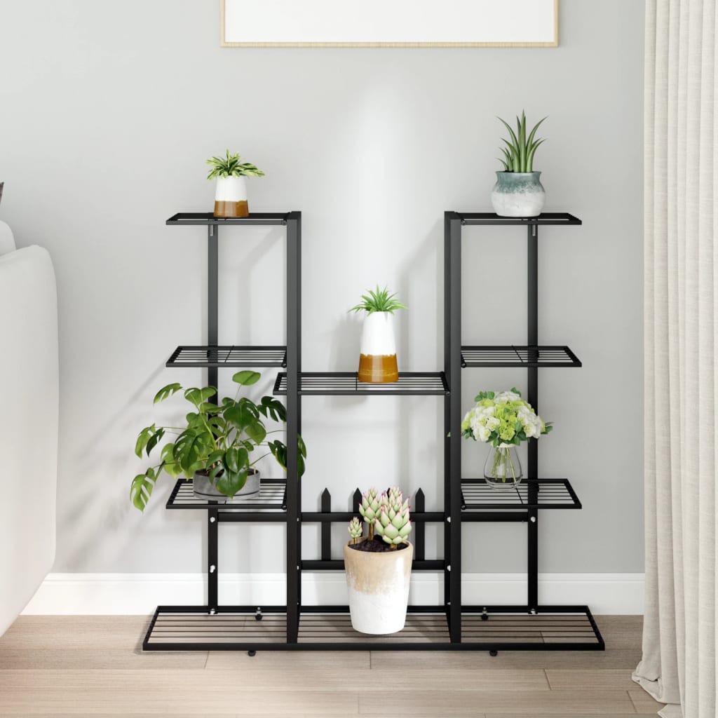 Vidaxl flower stand 94.5x25x89 cm iron black
