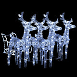 Vidaxl Decoraciones navideñas se reinean y mane 240 LED ACRYLIC