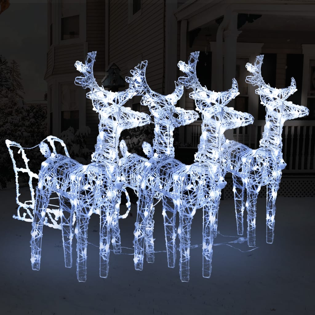 Vidaxl Decoraciones navideñas se reinean y mane 240 LED ACRYLIC
