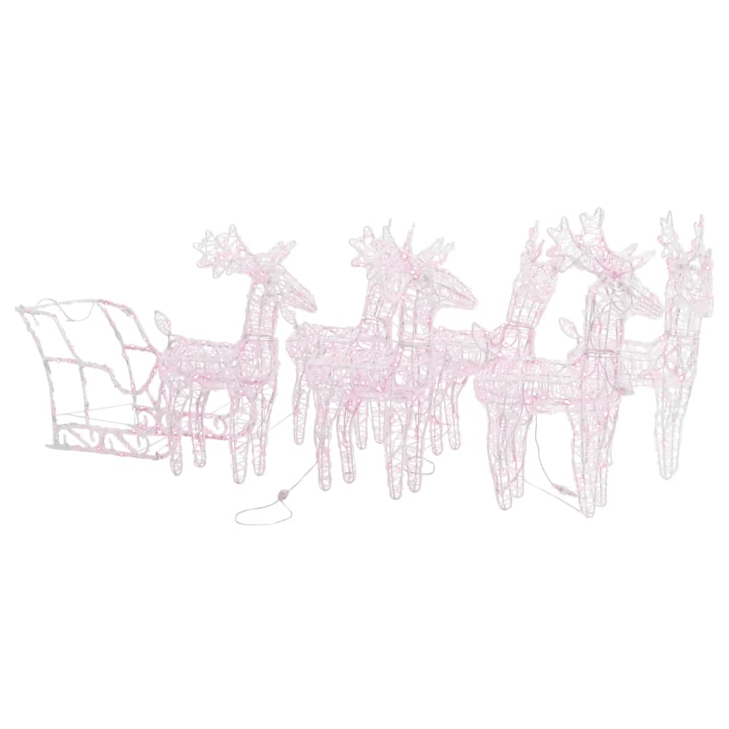 Vidaxl Christmas Decorations Rendeer and Slee 320 LEDS acrylique