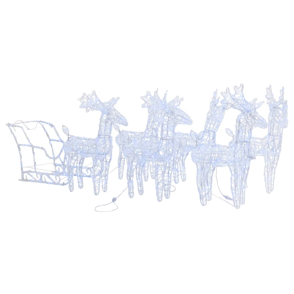 Vidaxl Christmas Decorations Rendeer and Slee 320 LEDS acrylique