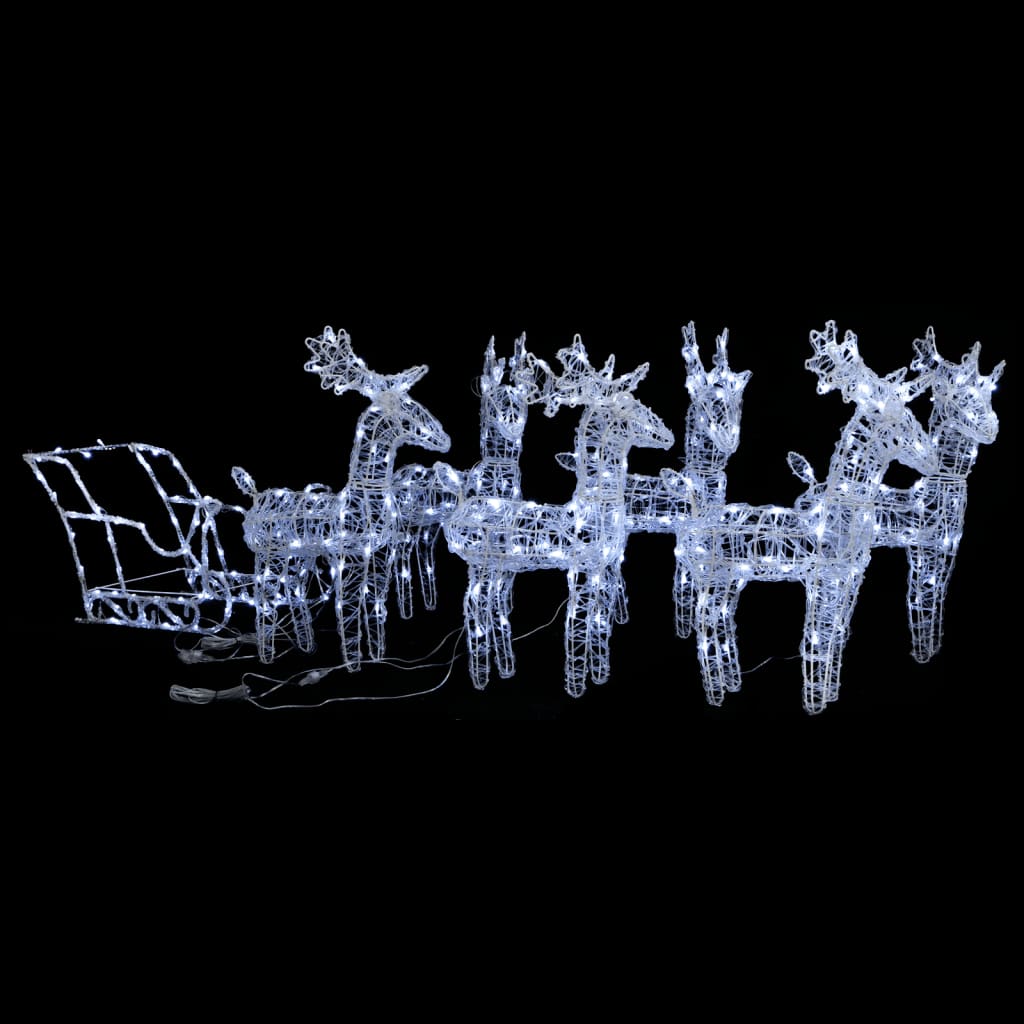 Vidaxl Christmas Decorations Rendeer and Slee 320 LEDS acrylique
