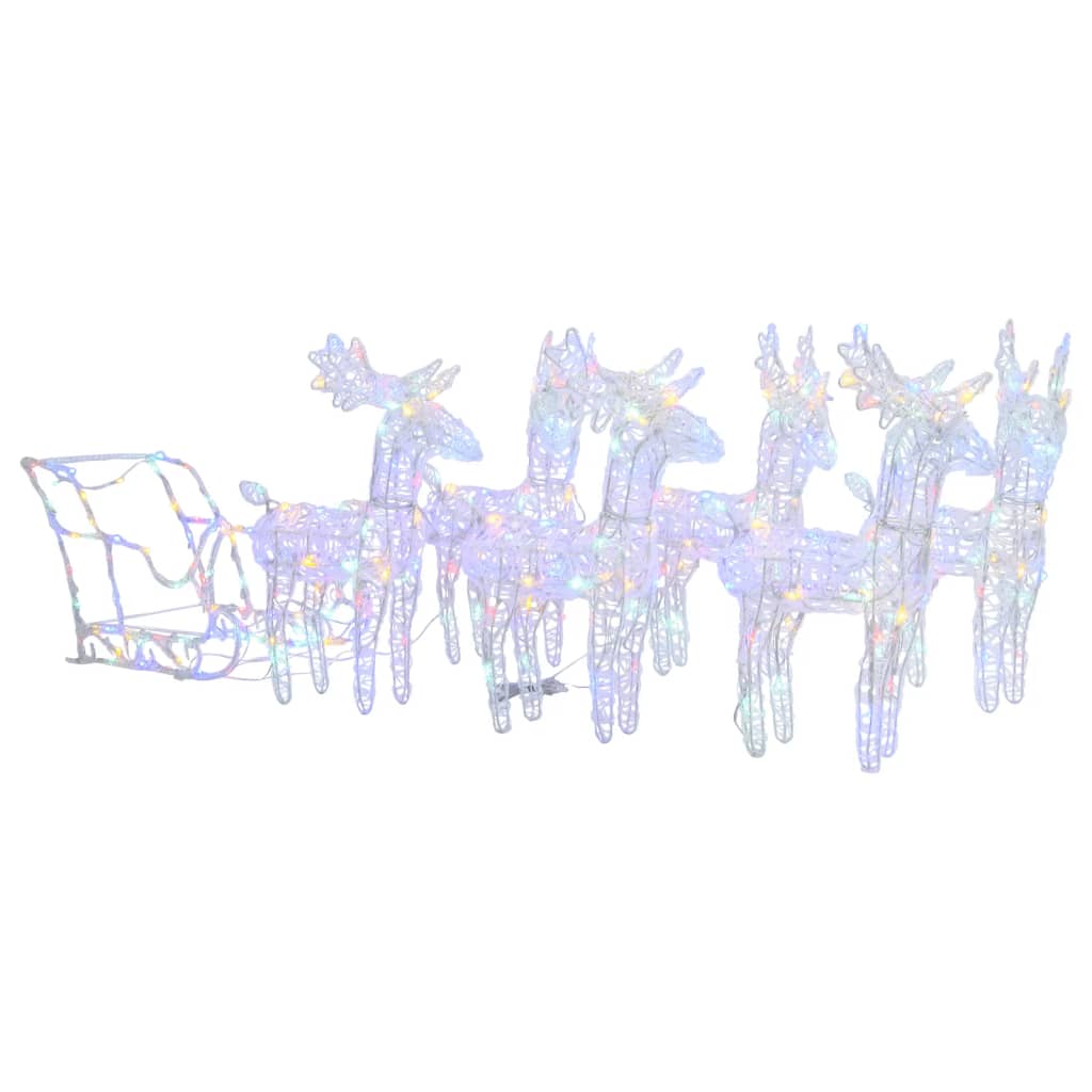 Vidaxl Christmas decorations reindeer and Slee 320 LEDs Acrylic