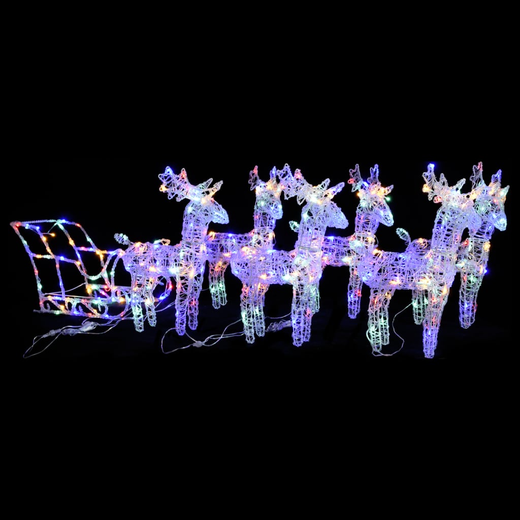 Vidaxl Christmas decorations reindeer and Slee 320 LEDs Acrylic