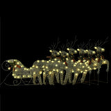 Vidaxl Buitenkerstontiering Rentier und Slee 140 LEDs Gold -Colored
