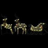 Vidaxl Buitenkerstontiering Rentier und Slee 140 LEDs Gold -Colored
