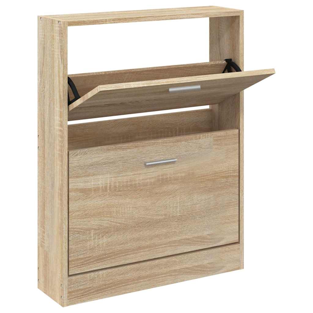 Vidaxl skoskap 59x17x81 cm bearbeidet tre eik -farget
