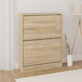 Vidaxl skoskap 59x17x81 cm bearbeidet tre eik -farget