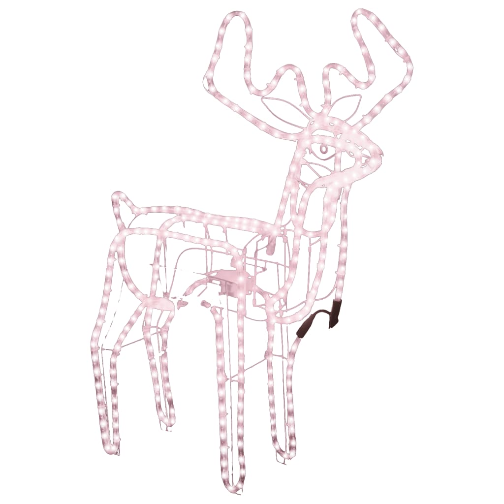 Vidaxl Christmas Figure Reindeer con tazza in movimento di bianco caldo 76x42x87 cm