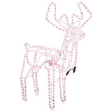 Vidaxl Christmas Figure Reindeer con tazza in movimento di bianco caldo 76x42x87 cm