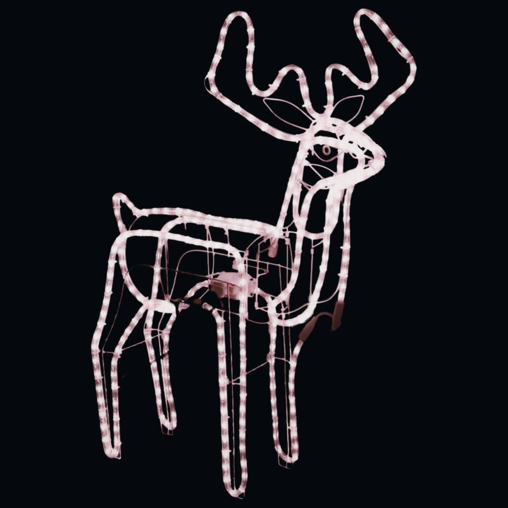 Vidaxl Christmas Figure Reindeer con tazza in movimento di bianco caldo 76x42x87 cm