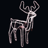 Vidaxl Christmas Figure Reindeer con tazza in movimento di bianco caldo 76x42x87 cm
