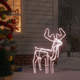 Vidaxl Christmas Figure Reindeer con tazza in movimento di bianco caldo 76x42x87 cm