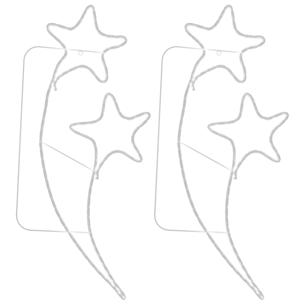 Vidaxl Light cables 2 St star -shaped warm white 125.5x53x4.5 cm