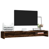 Vidaxl Monitor Standard 100x24x13 cm de madera procesada de roble ahumado