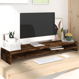 Vidaxl Monitor Standard 100x24x13 cm de madera procesada de roble ahumado