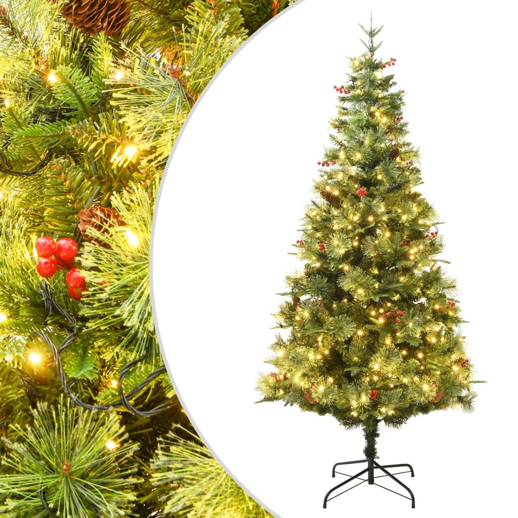 Vidaxl Christmas tree with LED and pine cones 120 cm PVC and PE green