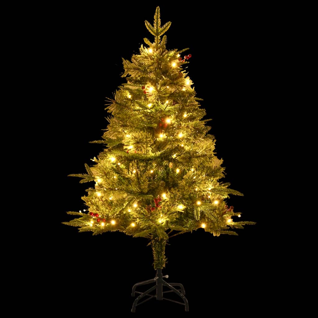 Vidaxl Christmas tree with LED and pine cones 120 cm PVC and PE green