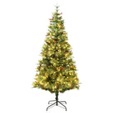 Vidaxl Christmas tree with LED and pine cones 195 cm PVC and PE green