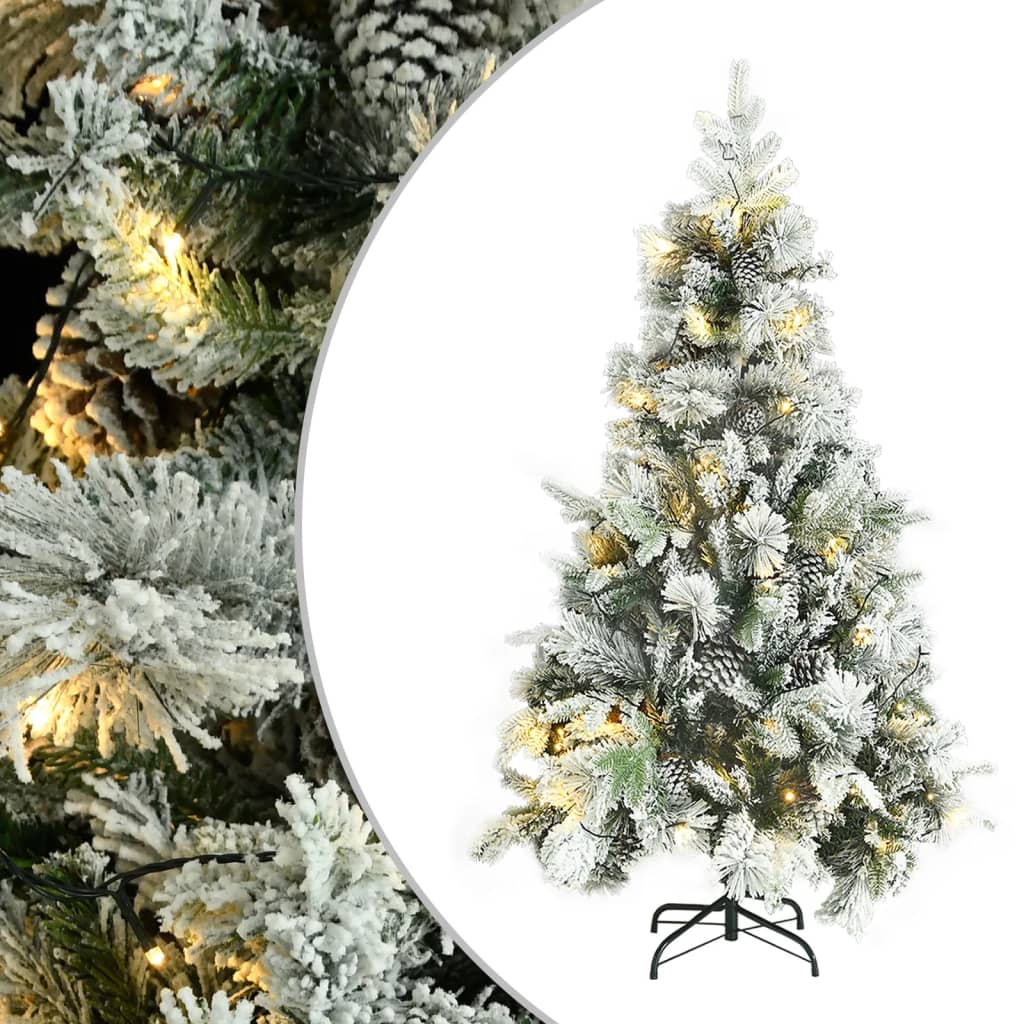 Vidaxl Christmas tree with LED and pine cones and snow 195 cm PVC and PE