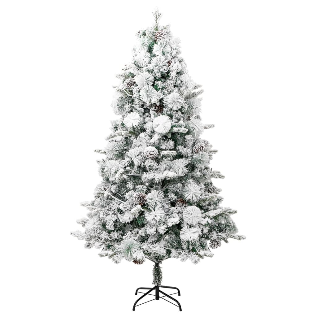 Vidaxl Christmas tree with LED and pine cones and snow 195 cm PVC and PE