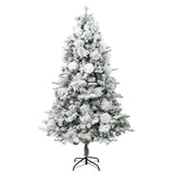 Vidaxl Christmas tree with LED and pine cones and snow 195 cm PVC and PE