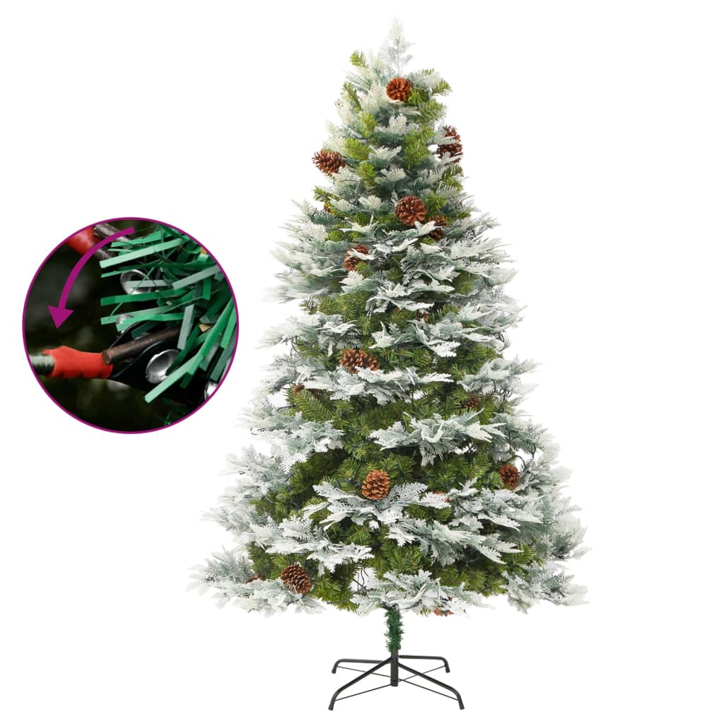 Vidaxl Christmas tree with LED and pine cones 225 cm PVC and PE green