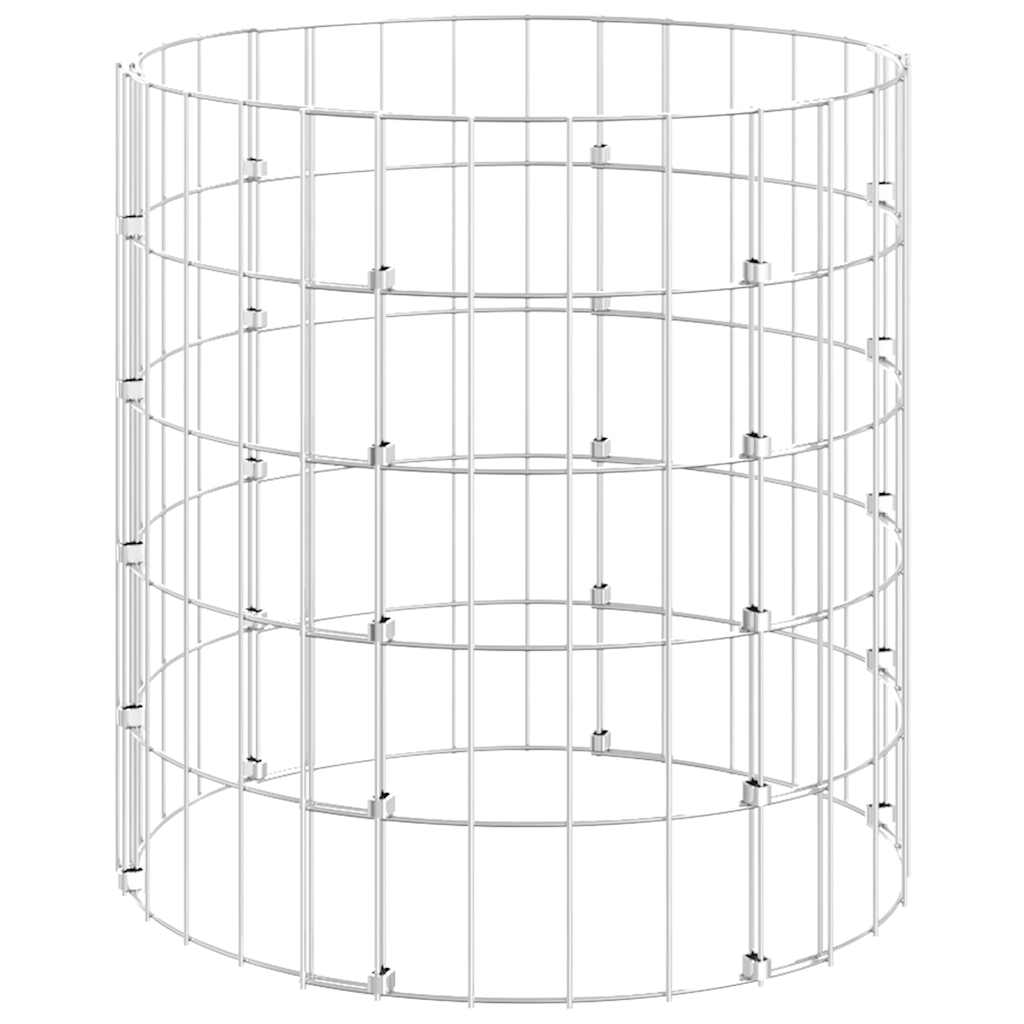 Vidaxl Gabion Pol Round Ø50x50 cm pocinkano jeklo