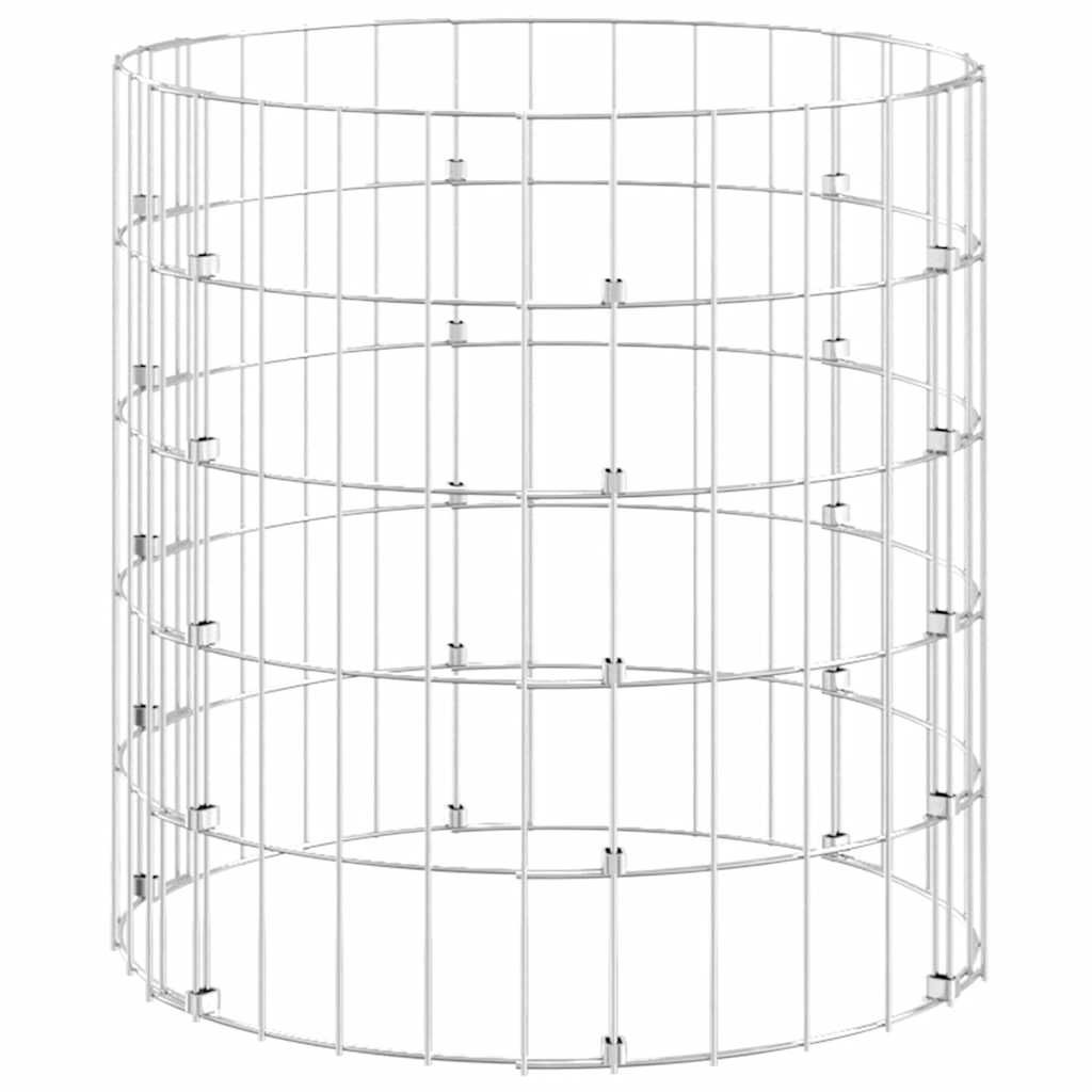 Vidaxl Gabion Pol Round Ø50x50 cm pocinkano jeklo
