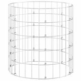 Vidaxl Gabion Pol Round Ø50x50 cm pocinkano jeklo