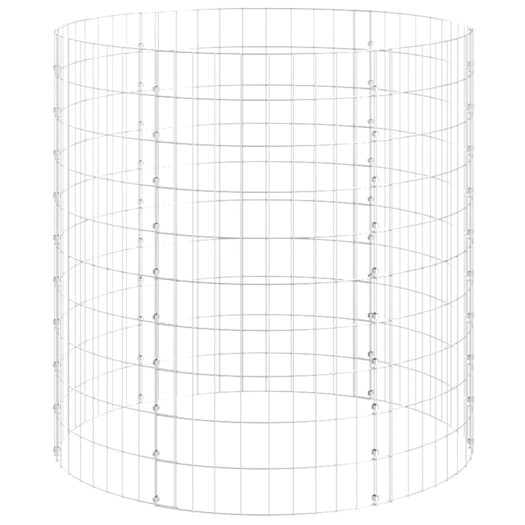 Vidaxl gabion pólo redondo Ø100x100 cm aço galvanizado