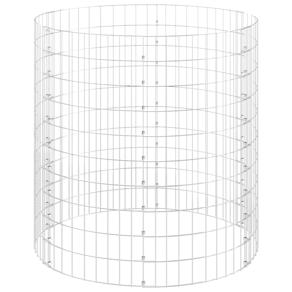 Vidaxl gabion pólo redondo Ø100x100 cm aço galvanizado