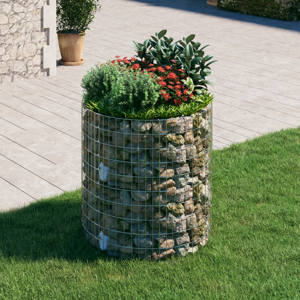 Vidaxl gabion pólo redondo Ø100x100 cm aço galvanizado