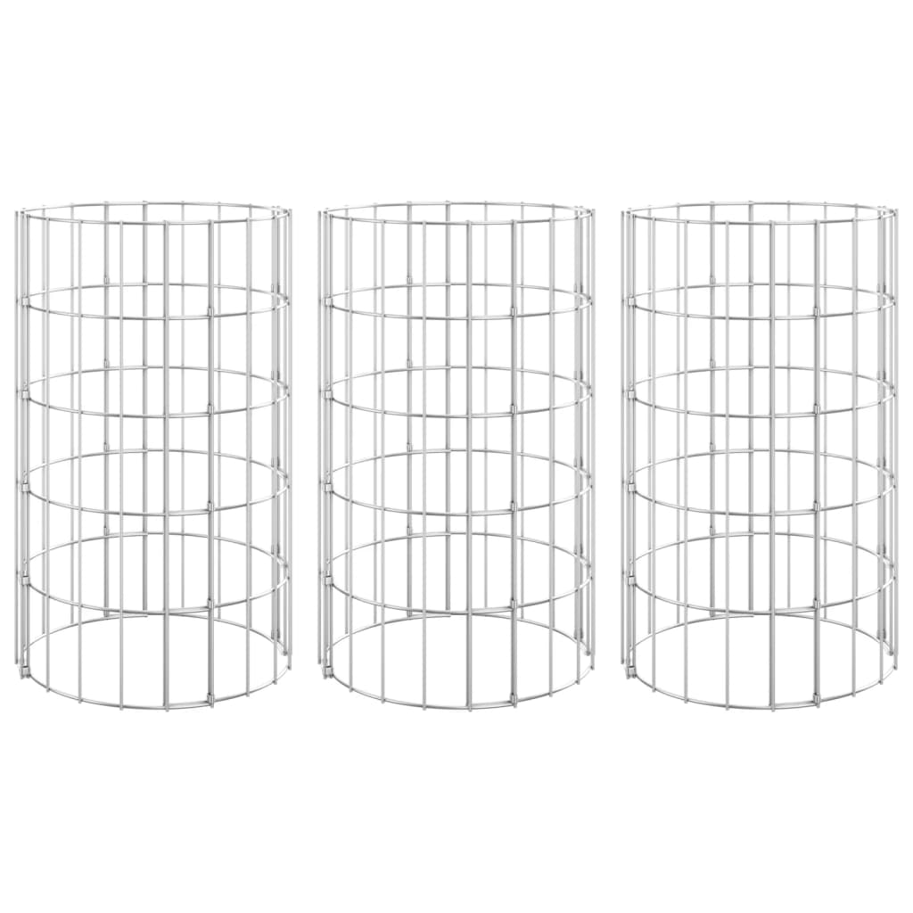 Vidaxl Gabion planters 3 st round raised Ø30x50 cm steel