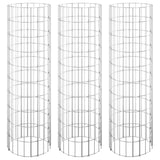 Vidaxl Gabion Planters 3 ST Round Zvýšené Ø30x100 cm Steel