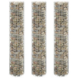 Vidaxl Gabion Planters 3 st runda höjda Ø30x150 cm stål