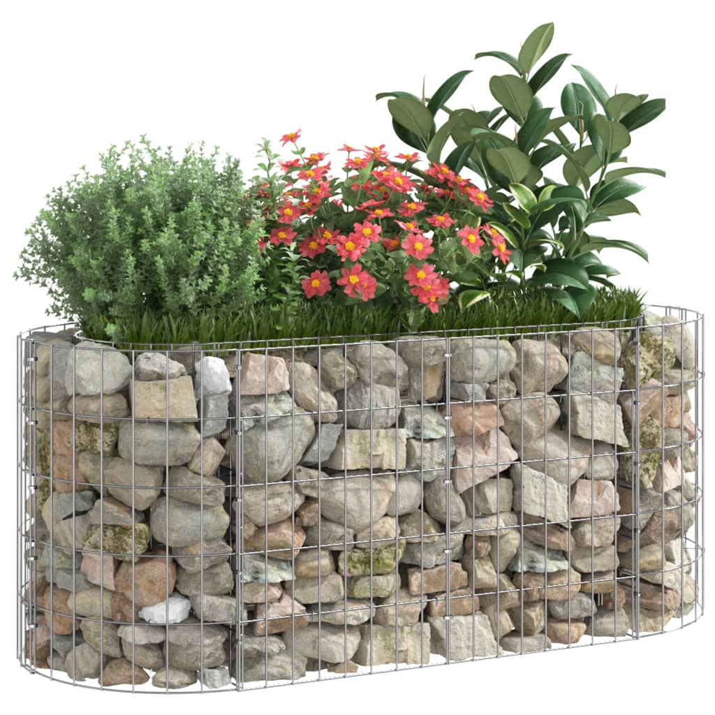 Vidaxl raised gabion planter 120x50x50 cm galvanized iron