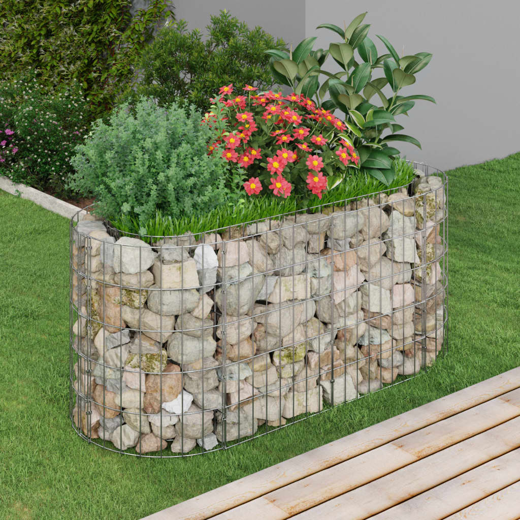 Vidaxl raised gabion planter 120x50x50 cm galvanized iron
