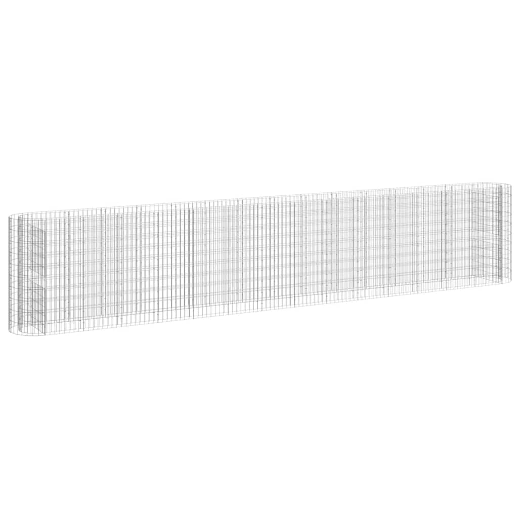 VidaXL Raised Gabion Planter 540x50x100 cm Galvanized Iron