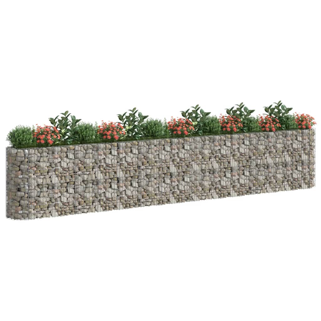 VidaXL Raised Gabion Planter 540x50x100 cm Galvanized Iron