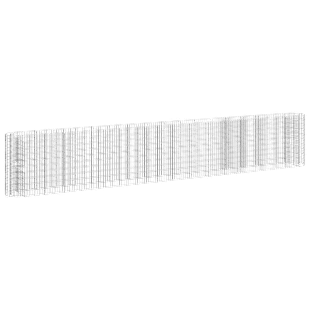 VidaXL Raised Gabion Planter 610x50x100 cm Galvanized Iron