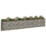 VidaXL Raised Gabion Planter 610x50x100 cm Galvanized Iron