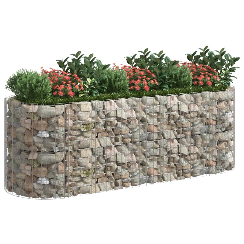 VidaXL Raised Gabion Planter 300x100x100 cm Galvanized Iron