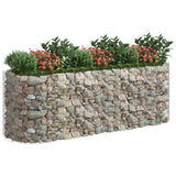 VidaXL Raised Gabion Planter 300x100x100 cm Galvanized Iron