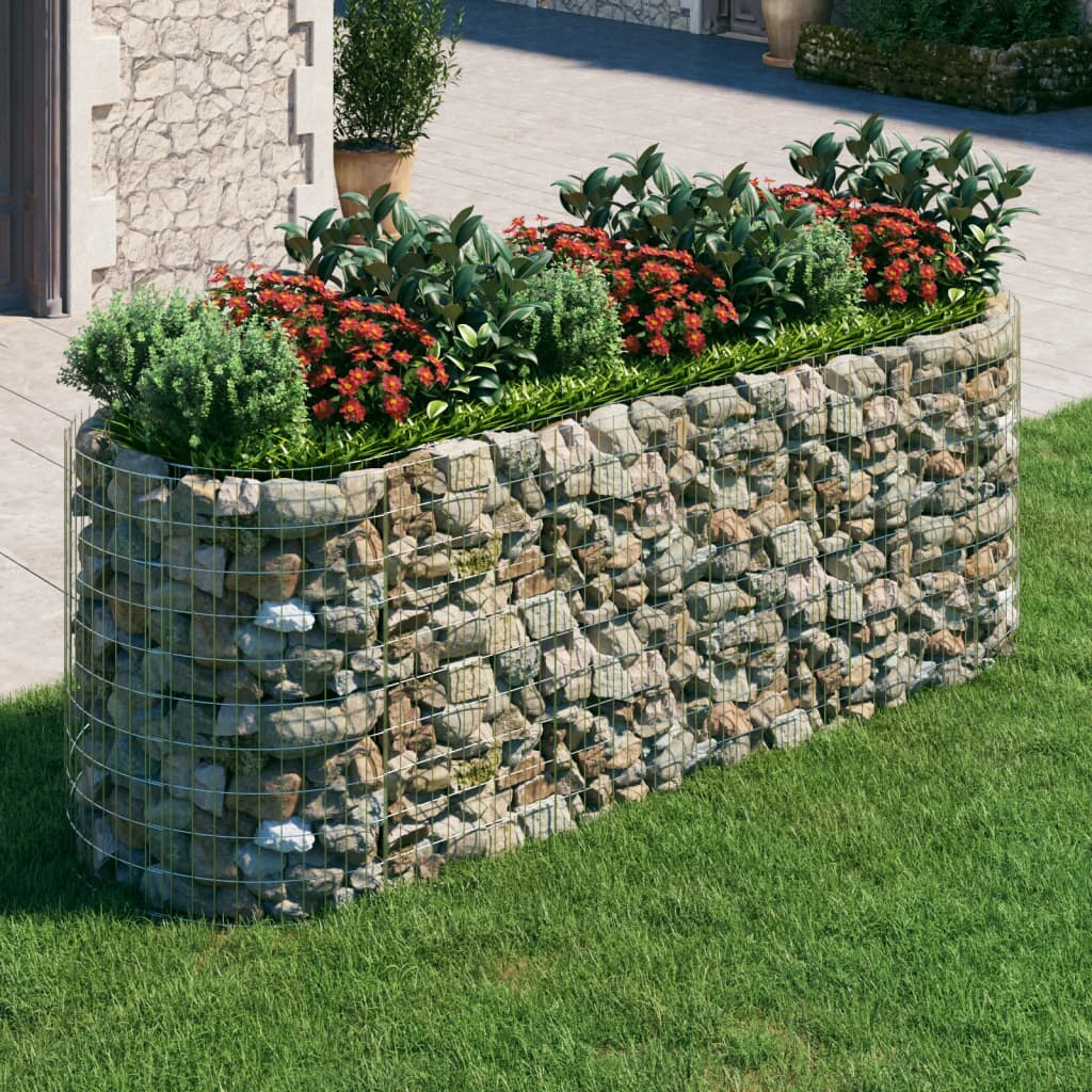 VidaXL Raised Gabion Planter 300x100x100 cm Galvanized Iron
