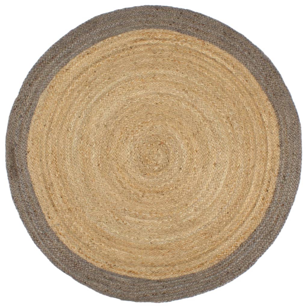 Vidaxl rug handmade with gray edge 240 cm jute