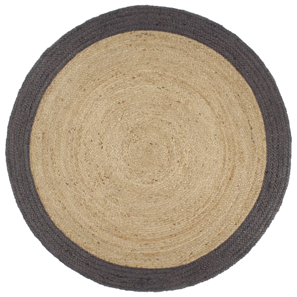 Vidaxl preproga ročno izdelana s temno sivo obrobo 210 cm jute