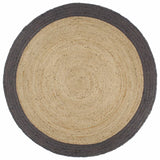 Vidaxl Teppich handgefertigt mit dunkelgrauem Rand 240 cm Jute