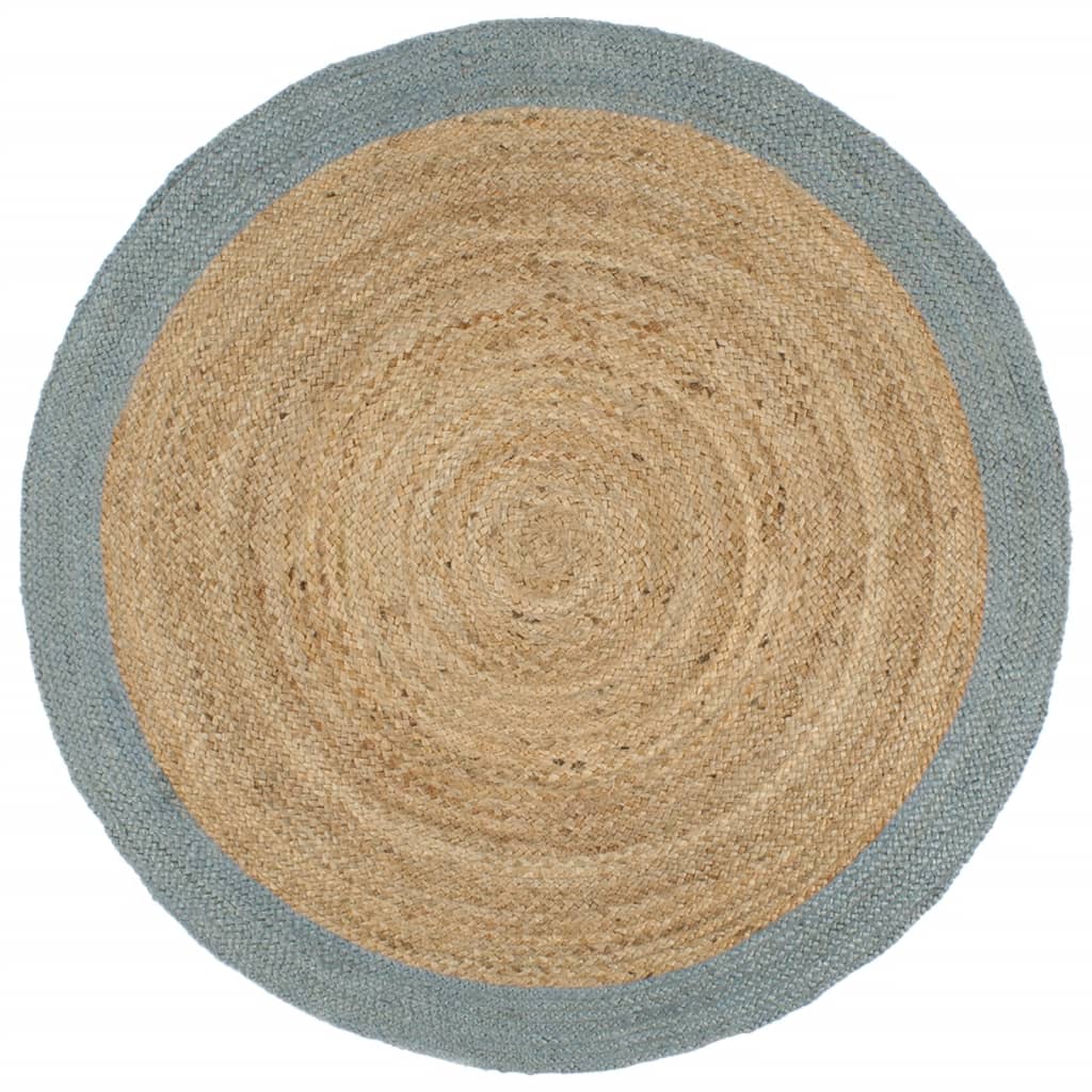 Vidaxl rug handgemaachte mat Oliven gréng Grenz 180 cm Jute